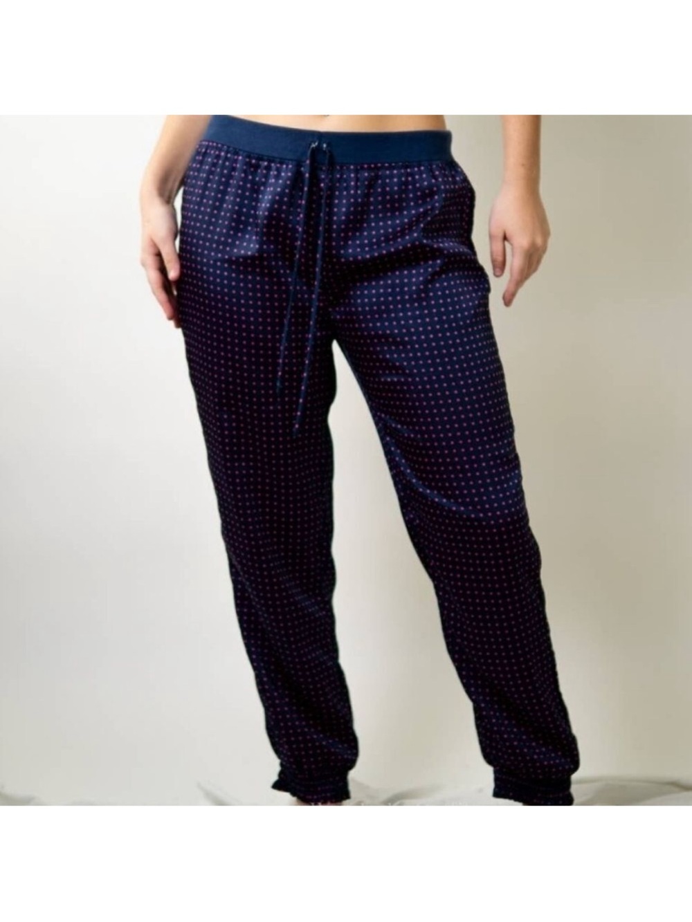 American Eagle Outfitters Navy and Pink Polka Dot Pajama Pants